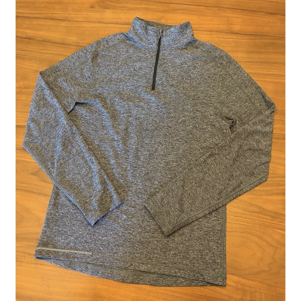 Lululemon Quarter Zip Pullover Mens M Gray Long Sleeve Gym Athleisure Stretch